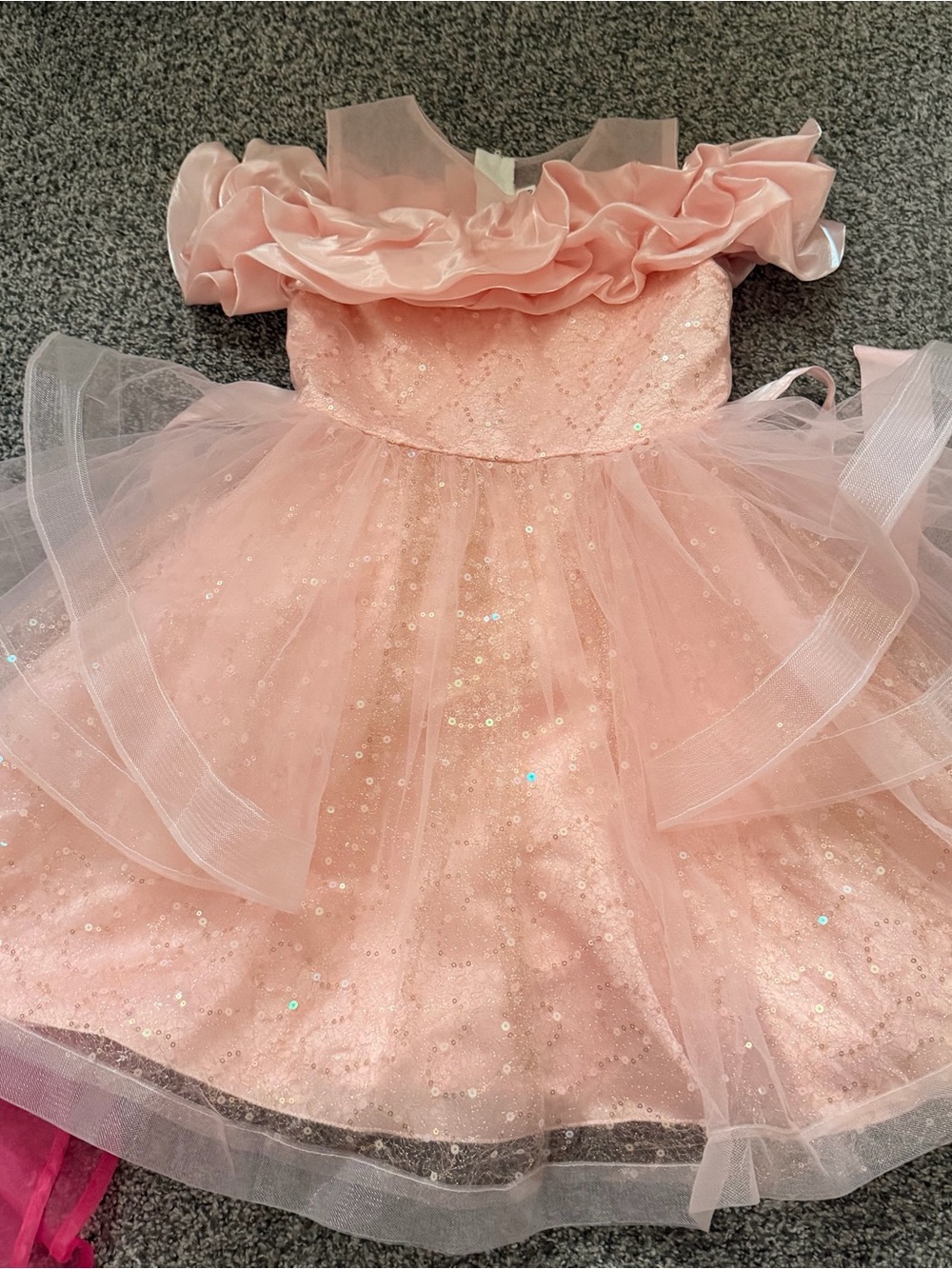 Girls Sparkle Pink Tulle Party Dress